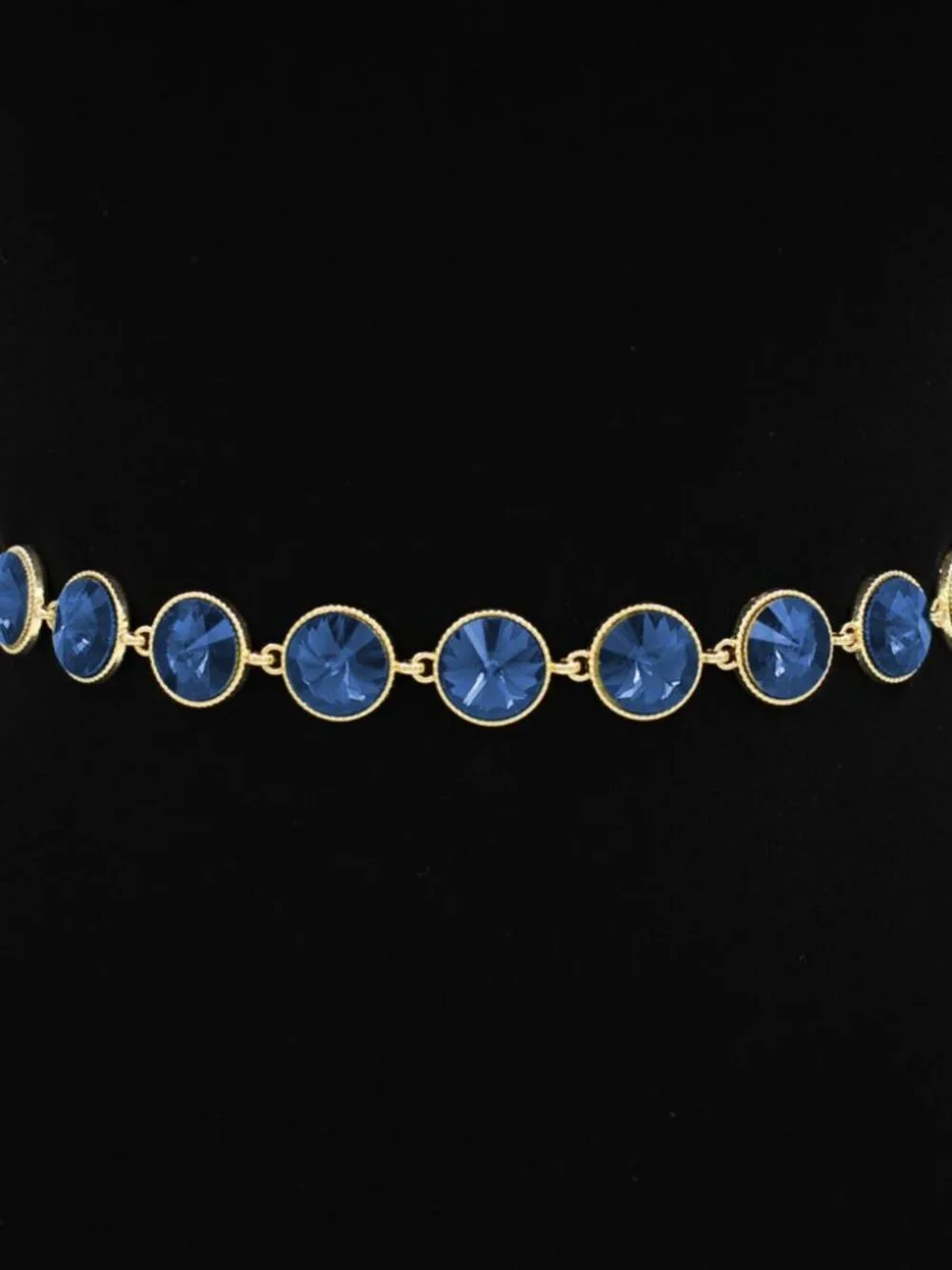 Round Stone Bezel Link Waist Chain Belt